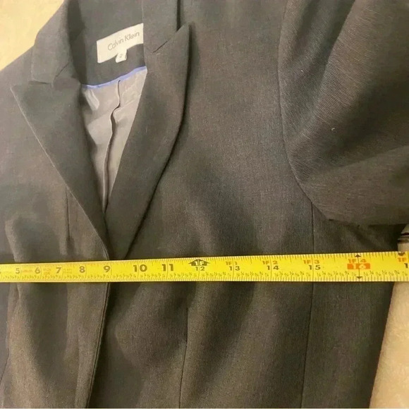 Calvin Klein Navy Blue Short Singe Button Blazer Jacket size 2 - Picture 6 of 12